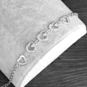 NEW Silver Hearts and Rhinestones Women's Bracelet